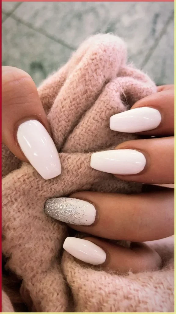 Winter white nails