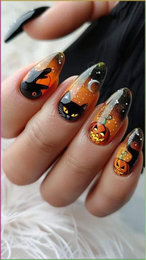 Unghie Halloween Aesthetic cristalli