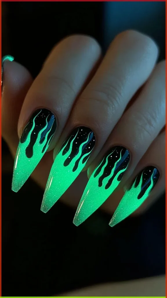 glow in the dark nails halloween